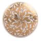Golden Ornamental Flower Flat Ceramic Wine Stopper (Pack Of One Piece)